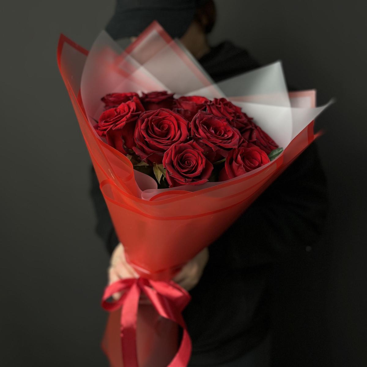 Букеты из красных роз 40 см (Эквадор) код  187124
