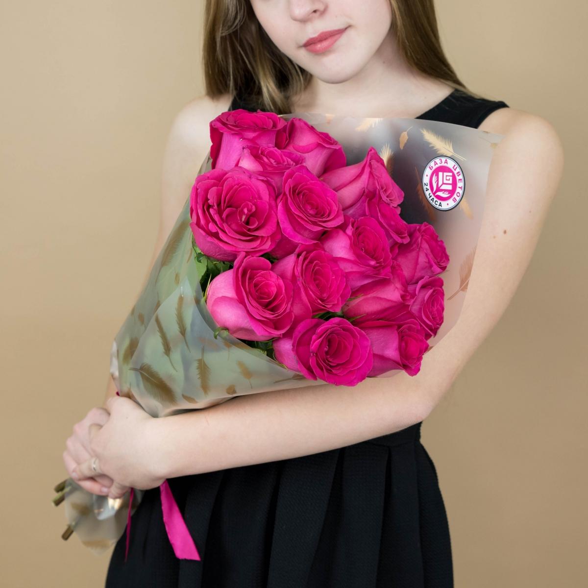 Букет из розовых роз 15 шт 40 см (Эквадор) артикул букета  87368