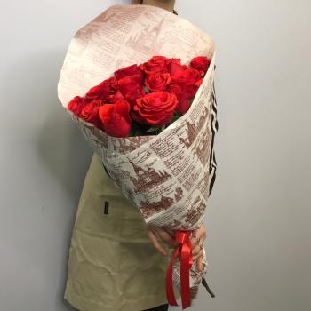 Красные розы 15 шт 60см (Эквадор) №  119642