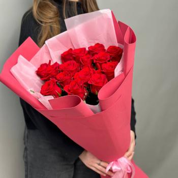 Красные российские розы 60 см